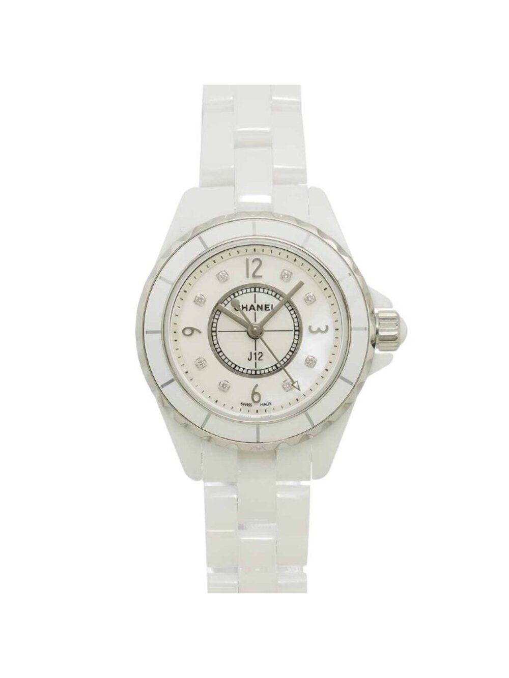 Chanel 29 Watch Diamond White Shell Ceramic Quartz